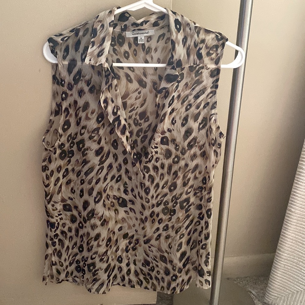 Sheer Cheetah Tank. Size Small.
